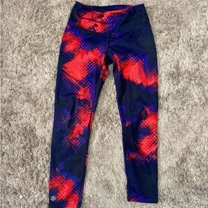 Athleta Red and Blue Patterned Leggings